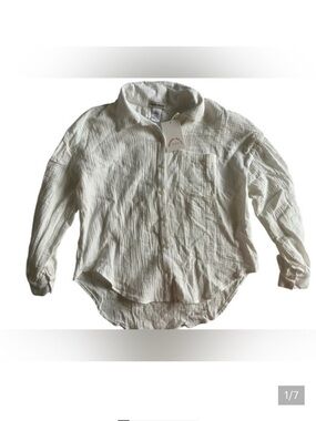 NWT Cotton Dippin' Daisy's Cream waffle Textured Shirt- natural fibers